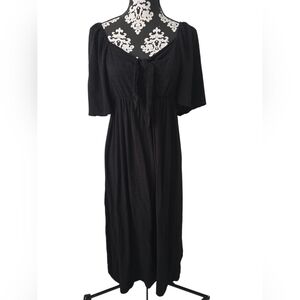 Destination Maternity Black Flutter Sleeve Dress Sz M